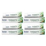 Sri Sri TATTVA shuddhta ka naam Sudanta Ayurvedic Herbal Toothpaste-All Natural,Fluoride Free Tooth Paste With Cloves,Cinnamon,Bakul & More-200G (Pack Of 4),For Kids & Adults | Fresh Breath