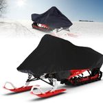 KEMIMOTO Fits 119"-127" Snowmobile Cover 420D Heavy-Duty Waterproof Sled Ski Cover with Reflective Sign Compatible with Ski-Doo Arctic Cat Polaris