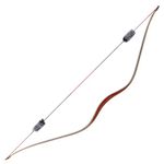 Huntingdoor Recurve Bow One Piece Traditional Wood Hunting Bow Handmade Longbow 30-50lbs Fit for Right and Left Hand With Otter Balls String Silencer (50lbs)