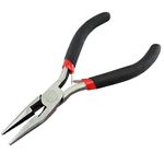 AKORD Mini Extra Long Nose Plier with Spring, Silver/Black