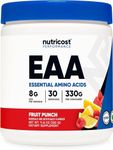 Nutricost EAA Powder 30 Servings (Fruit Punch) - Essential Amino Acids - Non-GMO, Gluten Free, Vegetarian Friendly