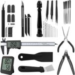 FEAMCE 3D Printing Tool Kit Essential 3D Print Tools For Removing, Smoothing, Finishing, Deburring, Craving, Drilling 3D Print Accessories For, Ender3-Finishing & Measuring Set-Beginner