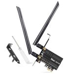 Ubit 6Ghz WiFi Card 5400Mbps PCIe WiFi 6E Card, Intel WiFi 6E AX210 Chip with Bluetooth, 160MHz Tri-Bands(6GHz/5GHz/2.4GHz) Wireless WiFi 6 Card for Desktop Windows 11/10(64Bit)