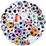 60pcs Soccer Stickers, Waterproof Sports Stickers Soccer Party Favors Gifts for Water Bottles Laptop Luggage Teenagers Soccer Lovers