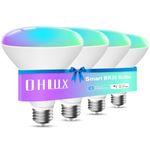 OHLUX Smart Light Bulbs, BR30 Smart Led Bulbs, Dimmable RGBCW Color Changing Flood Light Bulb, WiFi & Bluetooth LED Bulbs Compatible with Alexa, Google Assistant, 16 Million Colors, Music Sync, 4 Pack