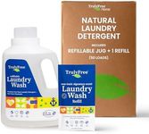 Truly Free Laundry Detergent for Sensitive Skin | Gentle & Safe for Baby Clothes | Plant-Based | Easy to Dissolve to Create a Liquid| Include 1 Refillable Bottle| Signature Scent (50 Loads)