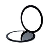 Black: Magnifying Compact Cosmetic Mirror-Deweisn Elegant Compact Pocket Makeup Mirror, Handheld Travel Makeup Mirror With Powerful 10X Magnification And 1X True View Mirror For T