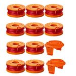 Trimmer Spool Line for Worx WA0010,Edger Spool fits for Worx Trimmer spools Weed Eater String,Weed Wacker Spool Replacement Parts,Trimmer Line Refills 0.065 inch for Electric String Trimmers 10 pack