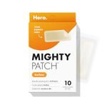Mighty Patch Surface from Hero Cosmetics - XL Hydrocolloid Spot Stickers for Body, Cheek, Forehead, and Chin, Vegan-friendly and Not Tested on Animals (10 Count)