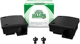 Rat Bait Stations by Eco Pro Pest Control | 2-Pack, Refillable Rat & Mouse Bait Station | Kid & Pet-Safe Indoor & Outdoor Rat Bait Station | with 2 Locks & Keys | Cruelty-Free Rat Trap Alternative