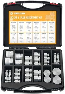 CO-Z JIC 37° Industrial Hydraulic Cap and Plug Hose Tube and Pipe Fitting Kit 64 Piece Heavy Duty Cap and Plug Kit Galvanized 45# Steel with Precision Threading Dash Sizes -04-06 -08-10 -12-16