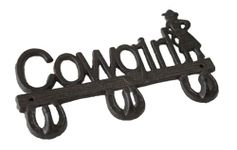 Rustic Wall Mounted Cowgirl Coat Rack With 3 Horseshoes For Hats Keys Coats Etc.