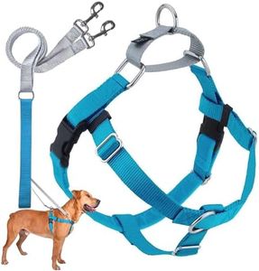 2 Hounds Design Freedom No Pull Dog Harness | Comfortable Control for Easy Walking |Adjustable Dog Harness and Leash Set | Small, Medium & Large Dogs | Made in USA | Solid Colors | 1" XXL Turquoise