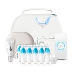 GLO Brilliant Deluxe Teeth Whitening Device Kit with Patented Blue LED Light & Heat Accelerator for Fast, Pain-Free, Long Lasting Results. Clinically Proven. Includes 10 GLO Gel Vials+ Lip Care