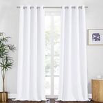 PONY DANCE Room Darkening Curtains for Bedroom - 2 Panels Set Thermal Insulated Doorway Hallway Room Divider Curtains for Living Room Sliding Glass Patio Door, 55 x 94 inchs, Pure White