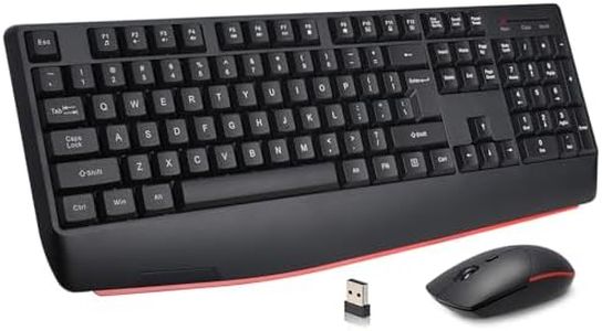 Wireless Keyboard and Mouse Combo, 2.4G Full-Size Ergonomic Computer Keyboard with Wrist Rest and 3 Level DPI Adjustable Wireless Mouse for Windows, Mac Desktop/Laptop/PC/PS