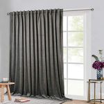 StangH Grey Velvet Curtain Light Blocking for Living Room, Extra Wide Room Divider Temperature Balance for Bedroom 90 inches Back Tab Window Drapes Soundproof for Office/Study, W100 x L90, 1 Panel