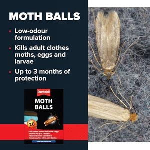 Rentokil Moth Balls Pack of 20 – Clear, Odorless Pest Control