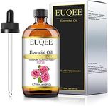 EUQEE Rose Essential Oil (4 oz/118 ml) Pure Essential Oil with Glass Dropper, Great for Aromatherapy, Humidifier, Candle Making