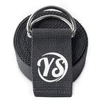 Yoga Studio Yoga Strap, 2.5m (8.2ft) Extra Long Durable Organic Cotton Adjustable Stretching D-Ring Yoga Belt, Exercise, Pilates, Dance, Workout, Gym, Physical Therapy - Graphite Grey