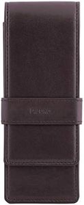 DiLoro Leather Triple Pen Case Pencil Pouch Holder for Three Fountain Ballpoint Rollerball Pens and Pencils (Brown)