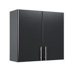 Prepac Elite 32" Wall Cabinet, Black Storage Cabinet, Bathroom Cabinet, Pantry Cabinet with 1 Adjustable Shelf 12" D x 32" W x 30" H, BEW-3230