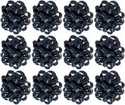 The Gift Wrap Company Decorative Confetti Gift Bows, Medium, Black, Pack of 12