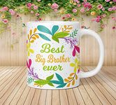 NH10 DESIGNS Best Big Brother Ever Printed Coffee Mug for Bhaiya Best Birthday Anniversay Gift for Big Brother Written Tea Cups Colorful Mugs (Microwave Safe Ceramic Coffee Mug-350ml) - BEMFAMWM 376