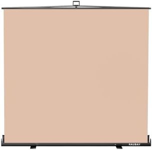 【Wider Style】 RAUBAY 78.7 x 82.7in Large Collapsible Beige Backdrop Screen Portable Retractable Panel Photo Nude Background with Stand for Video Conference, Photographic Studio, Streaming