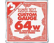 Ernie Ball Nickel Wound Single Guitar Strings 3-Pack .064 3-Pack