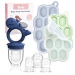 Baby Breastmilk Popsicle Molds with Baby Fruit Feeder Pacifier - btrfe Baby Silicone Nibble Freezer Tray Food Storage Containers for Toddler Teething & Infant Self Feeding,Blue