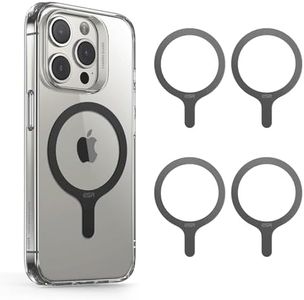 ESR for MagSafe Ring, 4-Pack Magnetic Ring, Universal MagSafe Sticker Conversion Kit for iPhone 16/15/14/13/12/11/X/8 Series, Samsung Galaxy S24/S23/S22/S21/S20 and More, MagSafe Accessories, Black