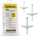 QUALIHOME Spring Toggle Bolt Assortments Kit - Toggle Drywall Anchors Kit for Hanging Items w/Hollow Walls & Ceilings - 1/8” x 2”, 3/16” x 3’’, 1/4” x 3'' Sheetrock Anchor for Frames, Shelves & More