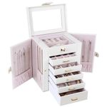 Kendal Leather Jewelry Box White Storage