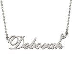 HUAN XUN Dainty Personalized My Name Necklace Silver Initial Pendant for Women Girls Deborah