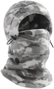 Tough Headwear Balaclava Ski Mask for Men and Women - Heavyweight Fleece Winter Shiesty Cover - Extreme Cold Weather Full Face Masks - Skiing & Snowboarding Snow Gear - Arctic Camo