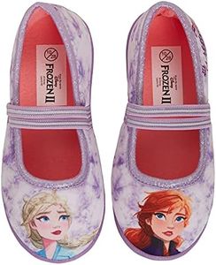 Disney Girls Frozen 2 Slippers Elsa Anna Ballet Pumps Kids Slipper Slip On House Shoes, Blue, 13 UK Child