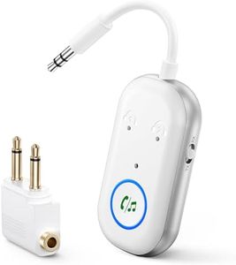 2025 Newest Transmetteur Récepteur Bluetooth 5.3, Adaptateur Bluetooth sans Fil Audio 3.5mm Jack 2 en 1, Compatible avec 2 AirPods, Faible Latence, pour TV/Smartphone /Enceinte/Avion/écouteurs