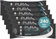 Pura Vie Wet Wipes for Adults 240 Pack - (6 x 40 Pack) - Extra Large Adult Incontinence Wipes