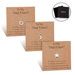 GBTBYS Sun Moon Star Best Friend Necklace for 3 Friendship BFF Matching Pedant Necklaces Birthday Jewelry Gift for Women Sister Bestie Teen Girls Silver