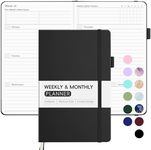 Undated Weekly Planner for 2024-2025, Forvencer Simplified Weekly & Monthly Calendar Planner, Cute Daily Organizer Notebook, Agenda Journal to Track Goals & Tasks, Start Anytime, A5 Size, Black