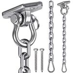 WAREMAID Hammock Chair Hanging Kit Swing Ceiling Mount, Heavy Duty Swing Hanger Hook with Chain, Playground Hanging Chair, Swing Set, Yoga, Tree, Gym, Rope, Heavy Bag, Punching Bag Hardware, 453kg