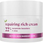 Simple Repairing Rich Face Cream facial moisturiser with 22% ceramide boosters, organic cica and provitamin B5 for a stronger skin barrier repairs and replenishes very dry, sensitive skin 50 ml