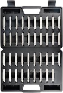 Metal Stamp Number & Letter Punch Set (39 Piece - Industrial Grade Steel Stamps) 1/4" Letters A-Z, Numbers 0-9, and 4 Extra Symbols - Hard Shell Plastic Storage Case