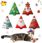 Christmas Catnip Toys Interactive Cats 5PCS Cat Nip Toy/Kitten Chew Plush Gift/Best Play Kick Stuff/Kitty Stuffed Teething Pillow/Cute and Soft Dental Gifts (5 types of Christmas decorations)