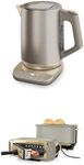 Bundle of Ninja Perfect Temperature Kettle, 1.7L, with Temperature Control, LED Display, KT201UKSTGD + Ninja Foodi 3-in-1 Toaster, Grill and Panini Press with Flip Design, Stone Gold ST202UKSTGD