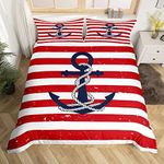 Blue Anchor Bedding Set Queen,Red S