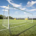 QUICKPLAY Pro Alu Match Football Soccer Goal Range | Premium Reinforced Aluminium Soccer Match Goal | 8 Size Options up to 24x8' Full Size Goal [Single Goal]