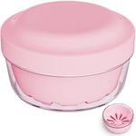 Mckkor Leak Proof Denture Case, Denture Cups Bath,Dentures Container with Basket Denture Holder for Travel,Mouth Guard Night Gum Retainer case Container (Pink)