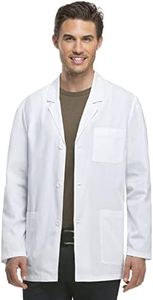 Dickies Everyday Scrubs Men's 31 Inch Lab Coat,White,Large